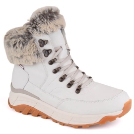 Stivali impermeabili in pelle isolati con lana Rieker W RKR627B bianco bianca