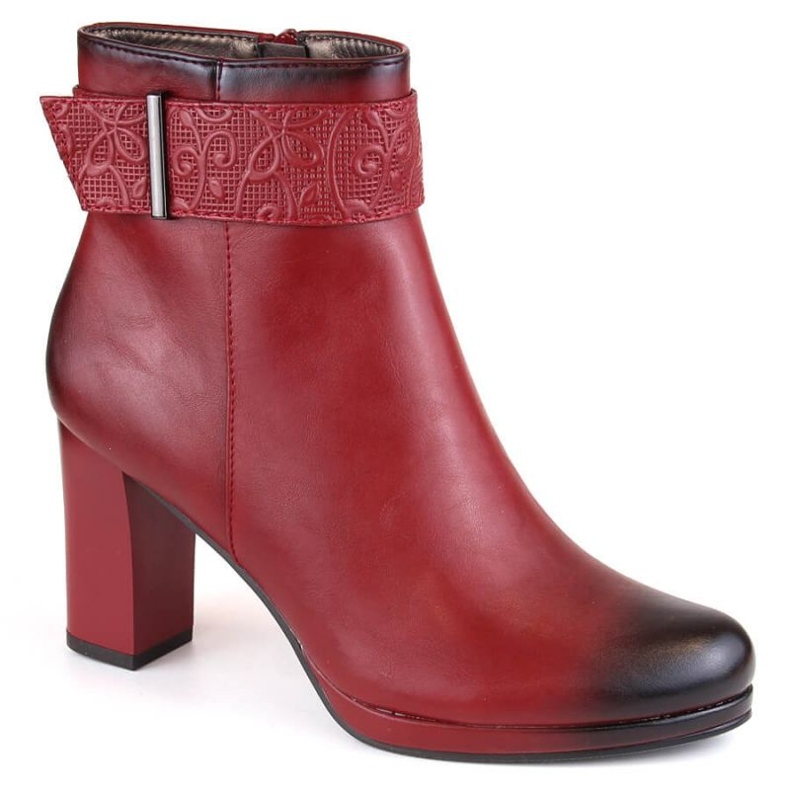 Stivaletti e plateau isolanti M.Daszyński W SAN26A, rosso