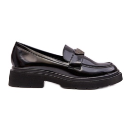Scarpe mocassini con tacco piatto da donna Nere Venla nero