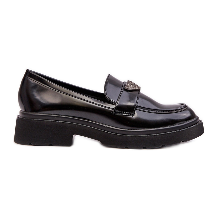 Scarpe mocassini con tacco piatto da donna Nere Venla nero
