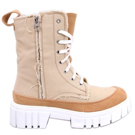 Stivaletti Vaugh in tela beige con protezione