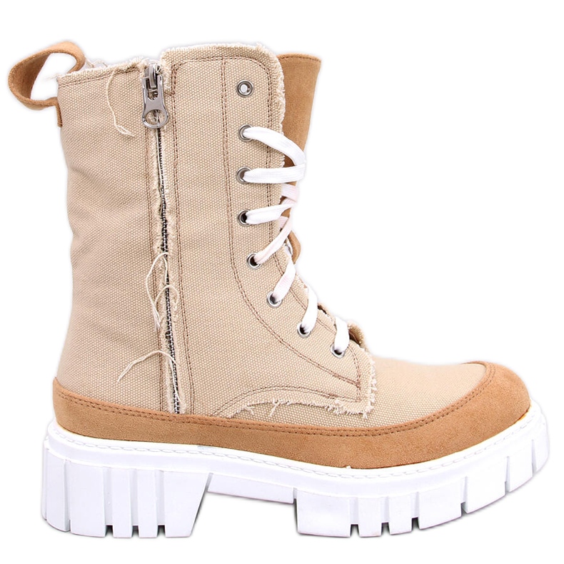 Stivaletti Vaugh in tela beige con protezione