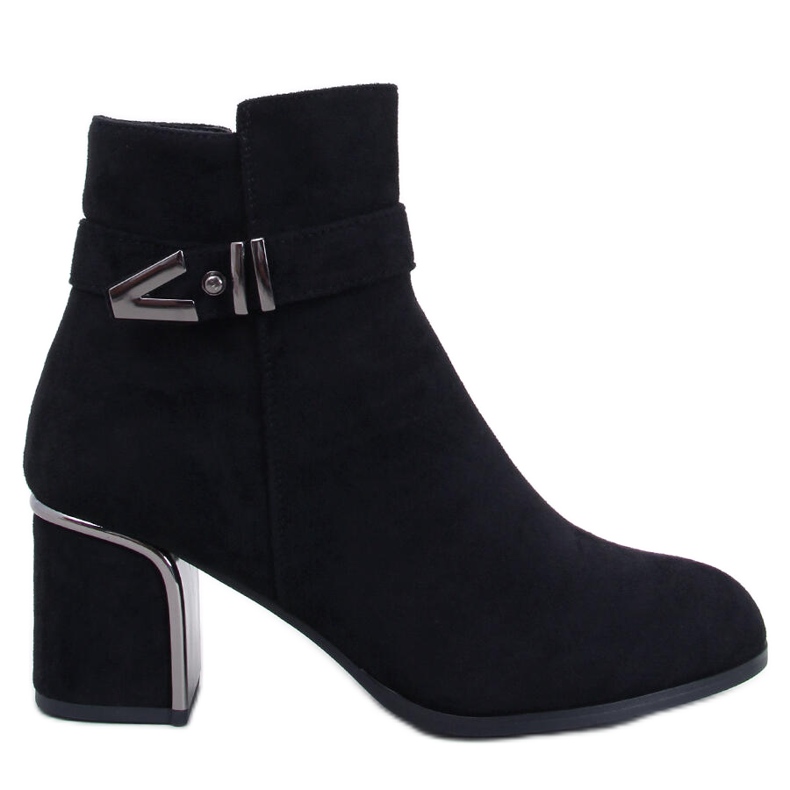 Eleganti stivaletti con tacco alto Khalia Black nero