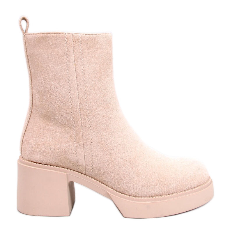 Stivaletti con tacco stabile Ruffin Beige