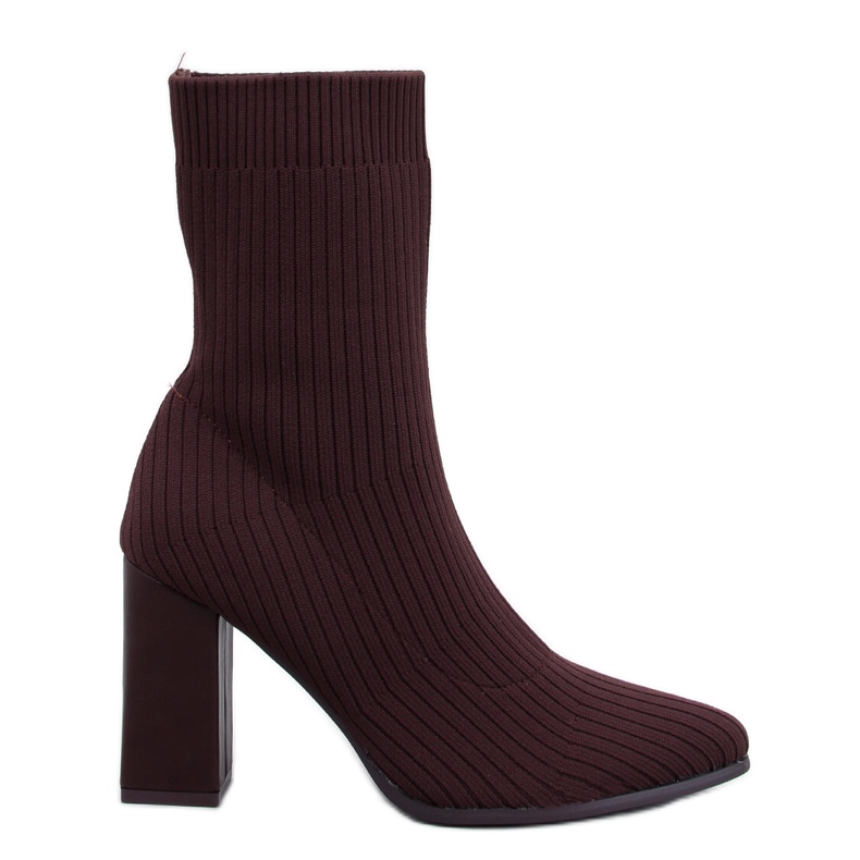 Stivaletti a calza con tacco alto Krystal Brown marrone