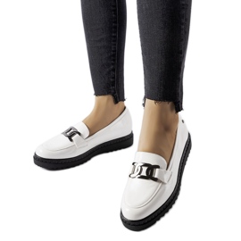Inna Mocassini con zeppa in vernice bianca di Vinceza bianco