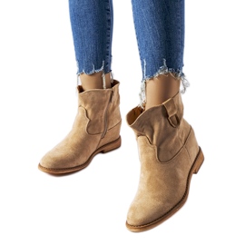 Stivaletti beige con zeppa Cincinnati ricoperta