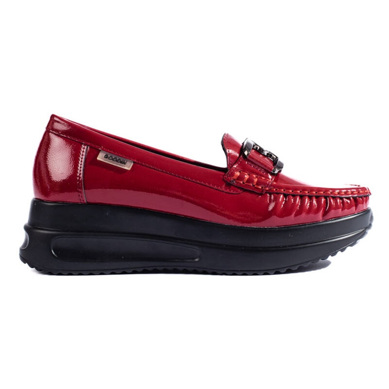 Mocassini da donna in vernice bordeaux di Shelovet rosso