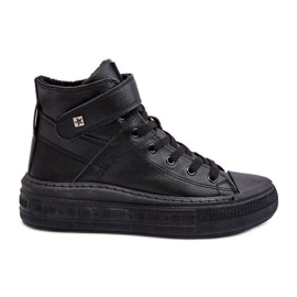 Sneakers isolate da donna sulla piattaforma Big Star nere MM274008 nero