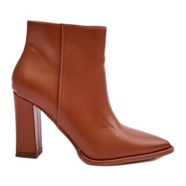 WS1 Stivaletti in pelle da donna con tacco alto Saitana marrone