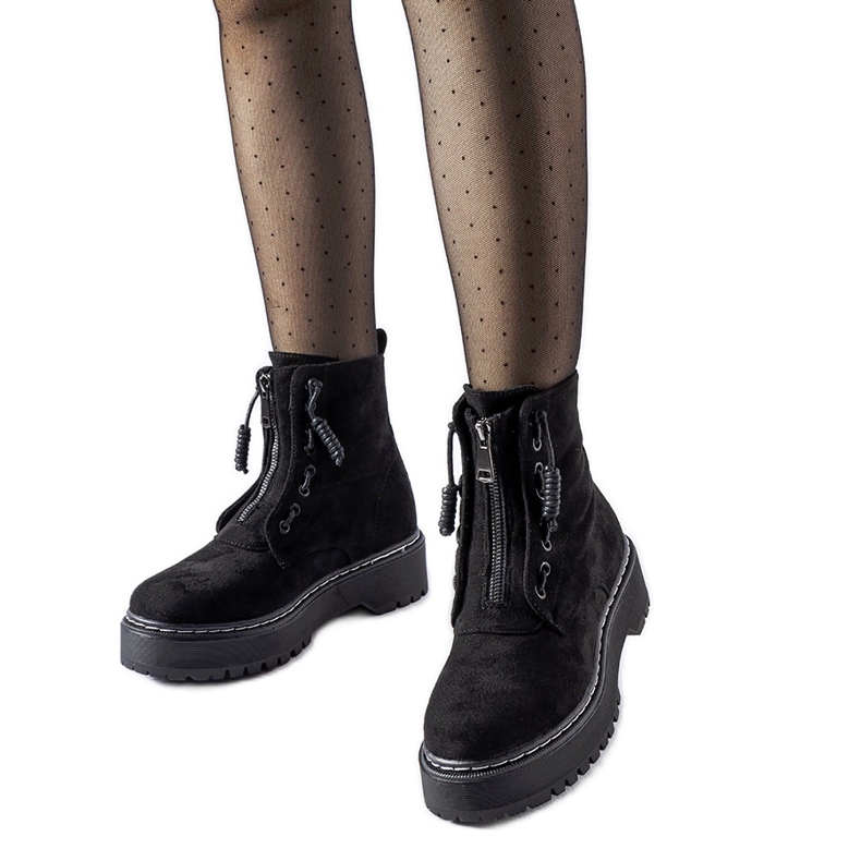 Stivaletti Doganella neri con cerniera nero