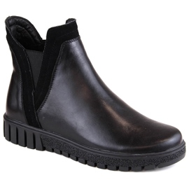 Stivaletti Chelsea slip-on imbottiti in pelle da donna, neri Filippo DBT4703 nero