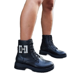 Inna Scarpe da lavoro nere con zirconi decorativi Guevara nero