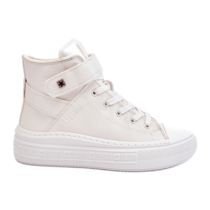 Sneakers isolate da donna sulla piattaforma Big Star, bianche MM274006 bianca