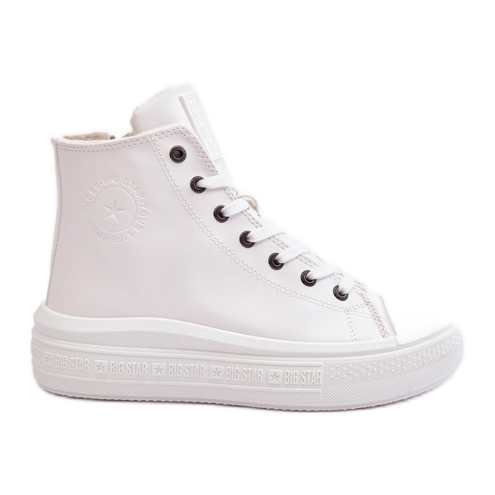 Scarpe da ginnastica isolate con cerniera da donna bianche Big Star MM274021 bianca