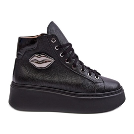 Sneakers Alte con Zip da Donna Lemar Nere Katerin nero