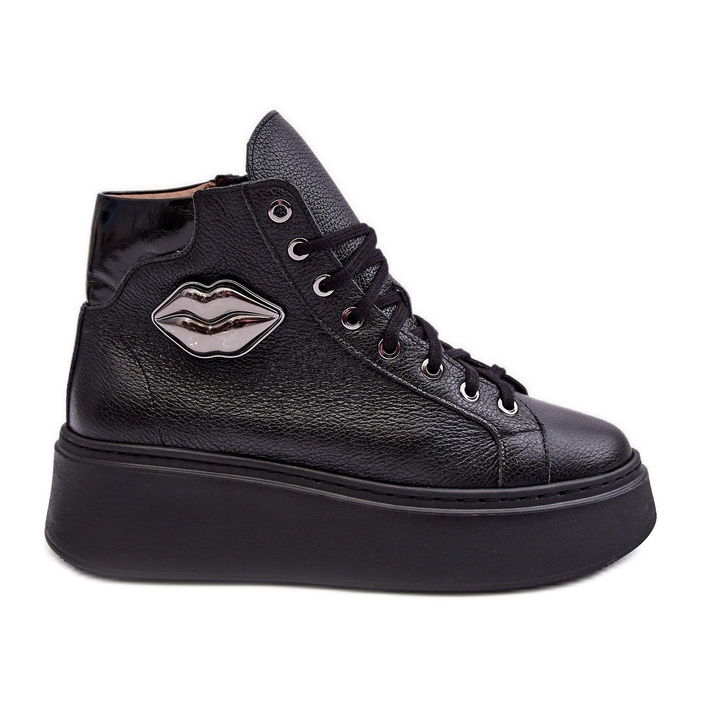 Sneakers Alte con Zip da Donna Lemar Nere Katerin nero