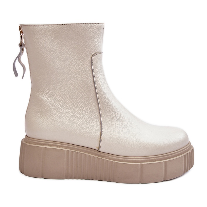 Stivali in pelle da donna con plateau Beige chiaro Lemar Jenefer