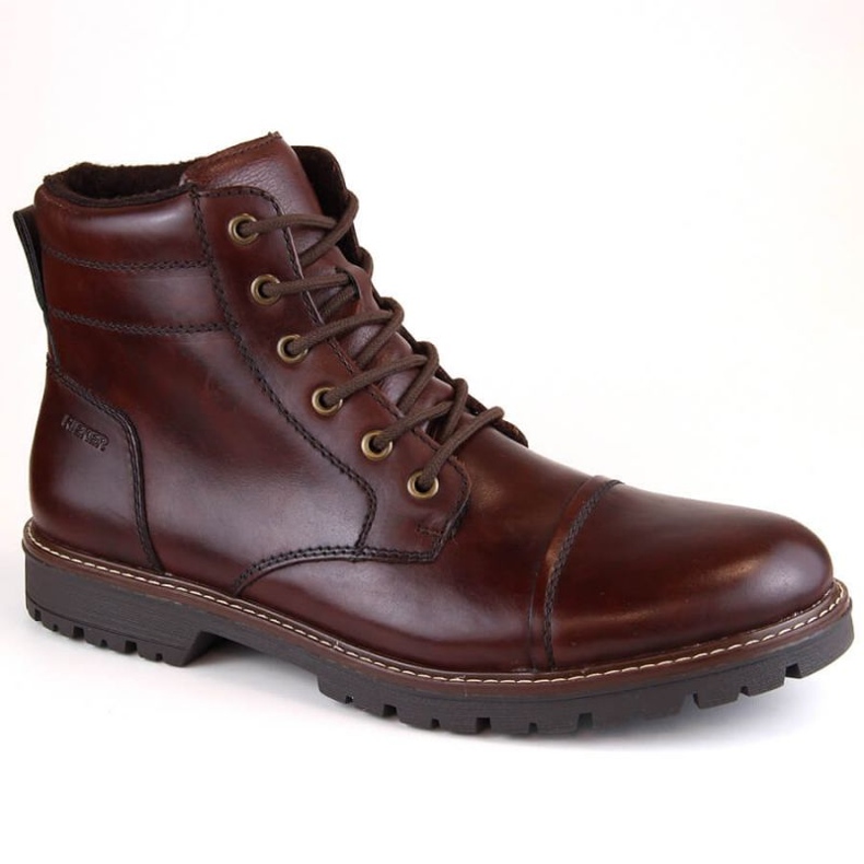 Comode scarpe in pelle isolanti Rieker M RKR636 marrone