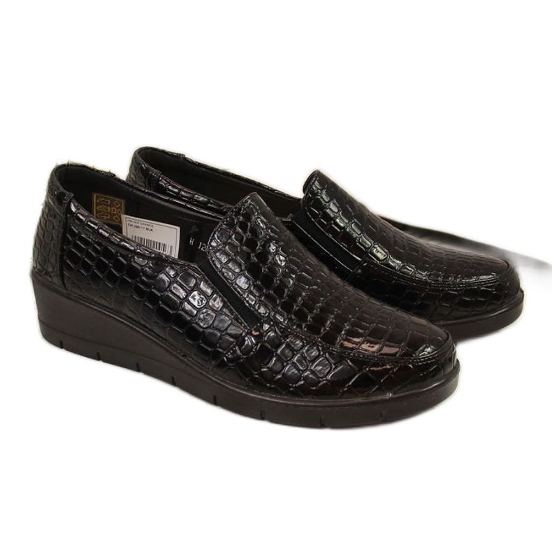 Comode scarpe con zeppa laccate T.Sokolski W SCA61A, nere nero