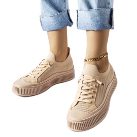 Sneakers slip on beige di Callimaco