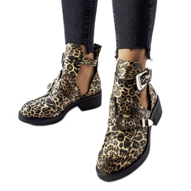 Stivali con cut-out leopardati di Sperone nero