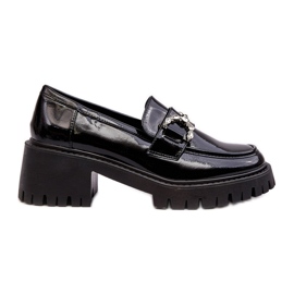 Scarpe da donna in vernice con tacchi alti enormi, Lemmitty nere nero