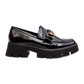 WS1 Mocassini Da Donna In Vernice Con Decorazione, Nero Peuria