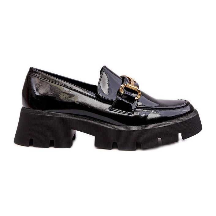 WS1 Mocassini Da Donna In Vernice Con Decorazione, Nero Peuria