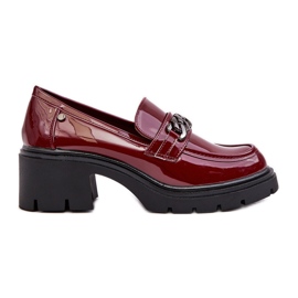 WS1 Scarpe Tacco Basso da Donna Laccate, Blimma Bordeaux rosso