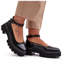 WS1 Scarpe con tacco basso da donna con fibbia, nere di Owena nero