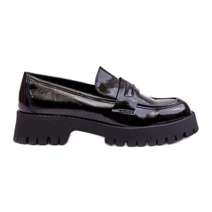WD1 Mocassini in vernice con tacco piatto, Jannah nera nero