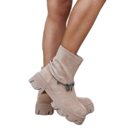 Stivaletti beige con braccialetto decorativo di Geraldo