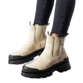 Stivali in eco-camoscio beige e nero Big Star MM274322
