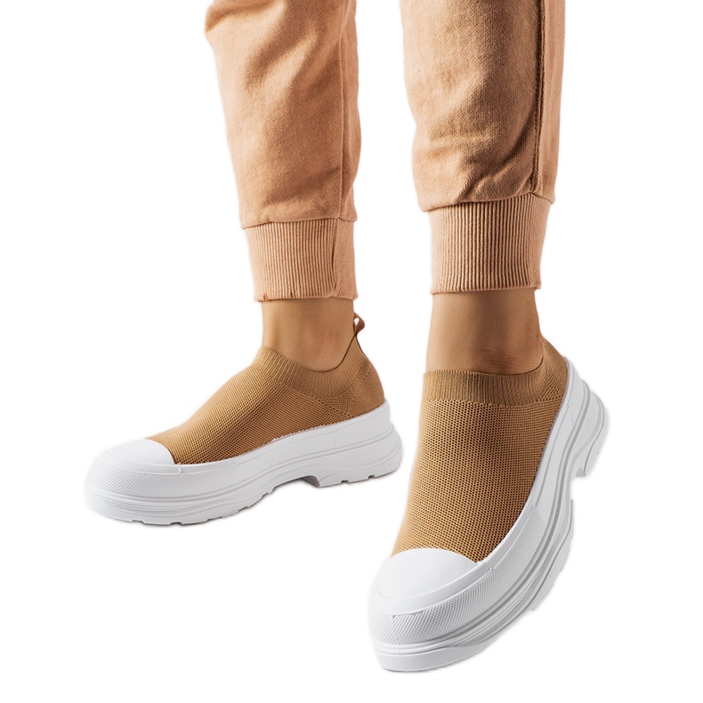 Sneaker slip-on Baratili con plateau marrone