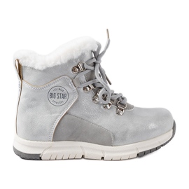 Scarpe da bambino calde grigie Big Star KK374178 argento