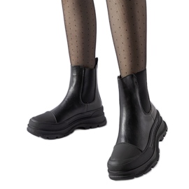 Stivaletti neri con suola sportiva Ermanno nero