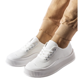 Sneakers bianche con plateau Collepepe bianco