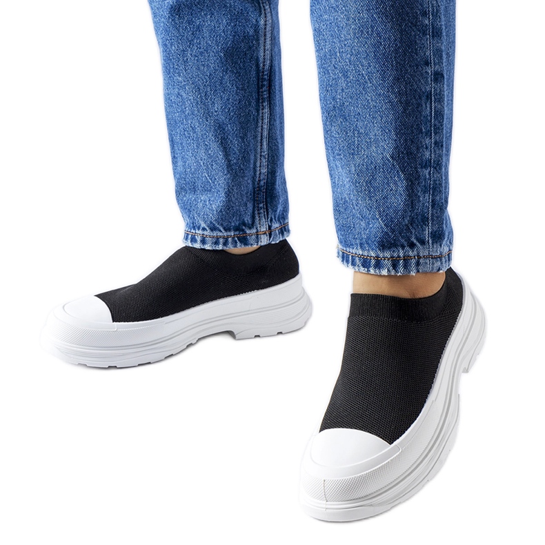 Sneaker slip-on Baratili con plateau nere nero