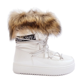 Stivali da neve stringati da donna bianchi Santero bianco