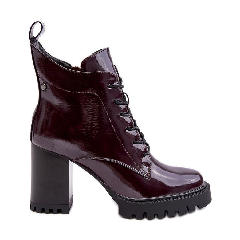 S.Barski Stivaletti in vernice, isolati Bordeaux D&amp;A MR870-54 rosso