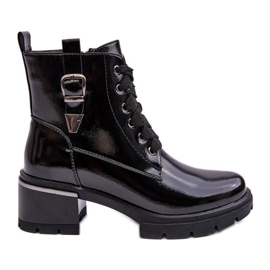 S.Barski Stivali in pelle verniciata da donna D&amp;A MR870-97 Neri nero