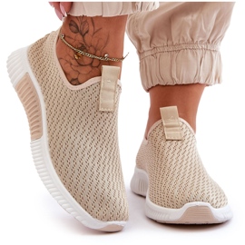 Scarpe sportive slip-on classiche da donna, beige