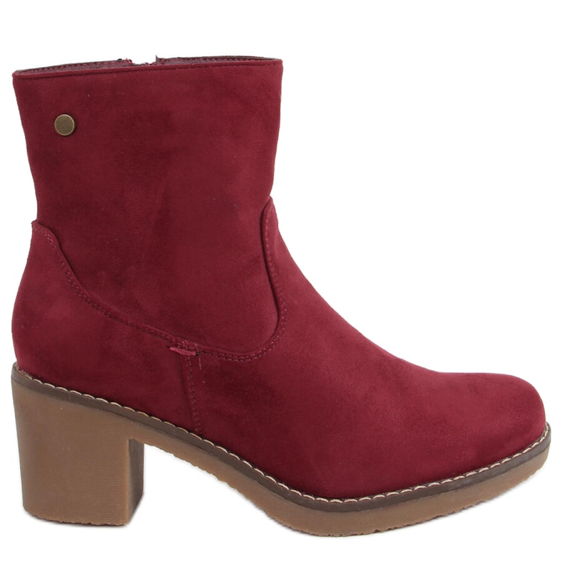 Stivali con tacco in gomma Linzi Wine rosso