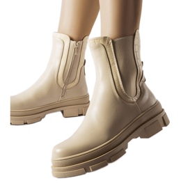 Sneaker beige con massiccia suola Torin verde