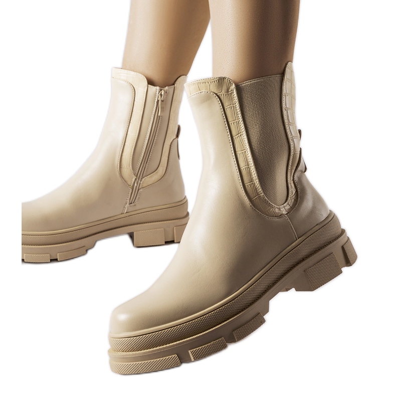 Sneaker beige con massiccia suola Torin verde
