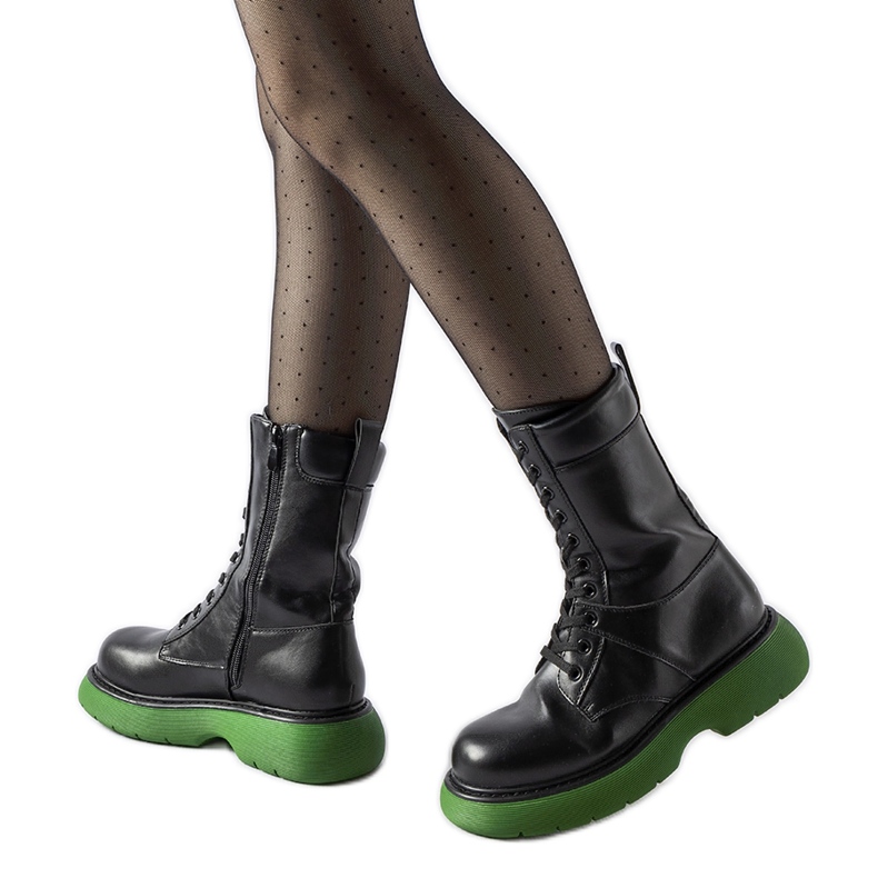Stivali isolanti neri con suola Beata verde nero
