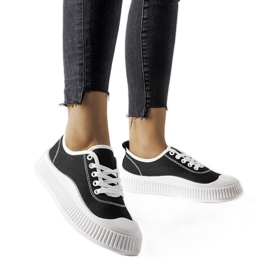 Sneakers nere con plateau Collepepe nero