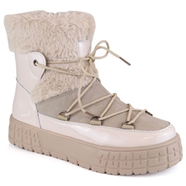 Stivali in pelle beige isolanti sulla piattaforma di Filippo DBT4716