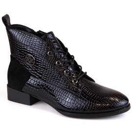 Stivaletti da donna in pelle verniciata, neri isolanti, Filippo DBT4824 nero